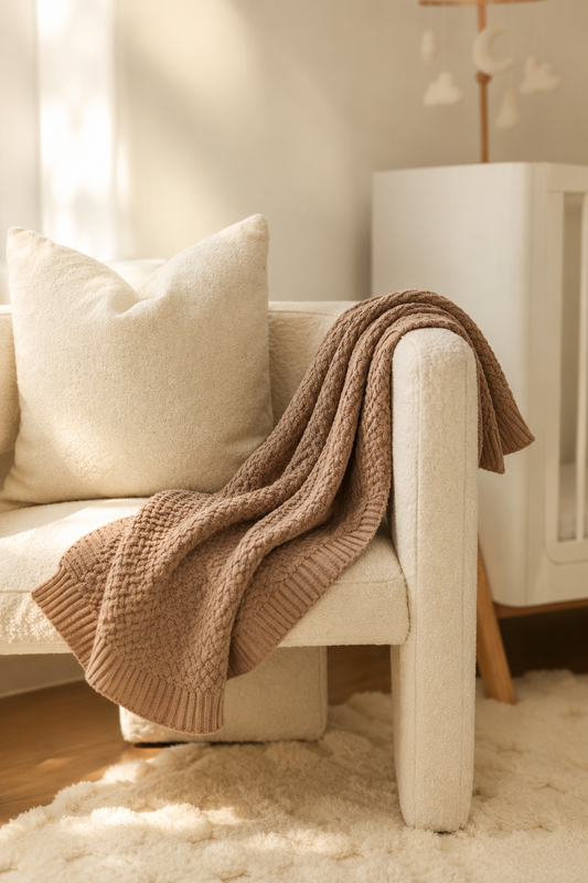 100% Organic Cotton Blanket Brown