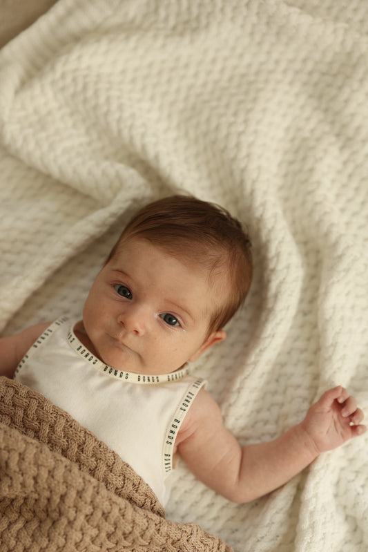 100% Organic Cotton Blanket Milk White
