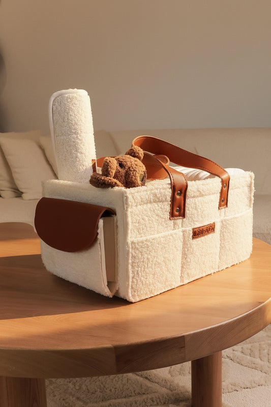 Bouclé Pocketed Caddy - Nappy Organiser