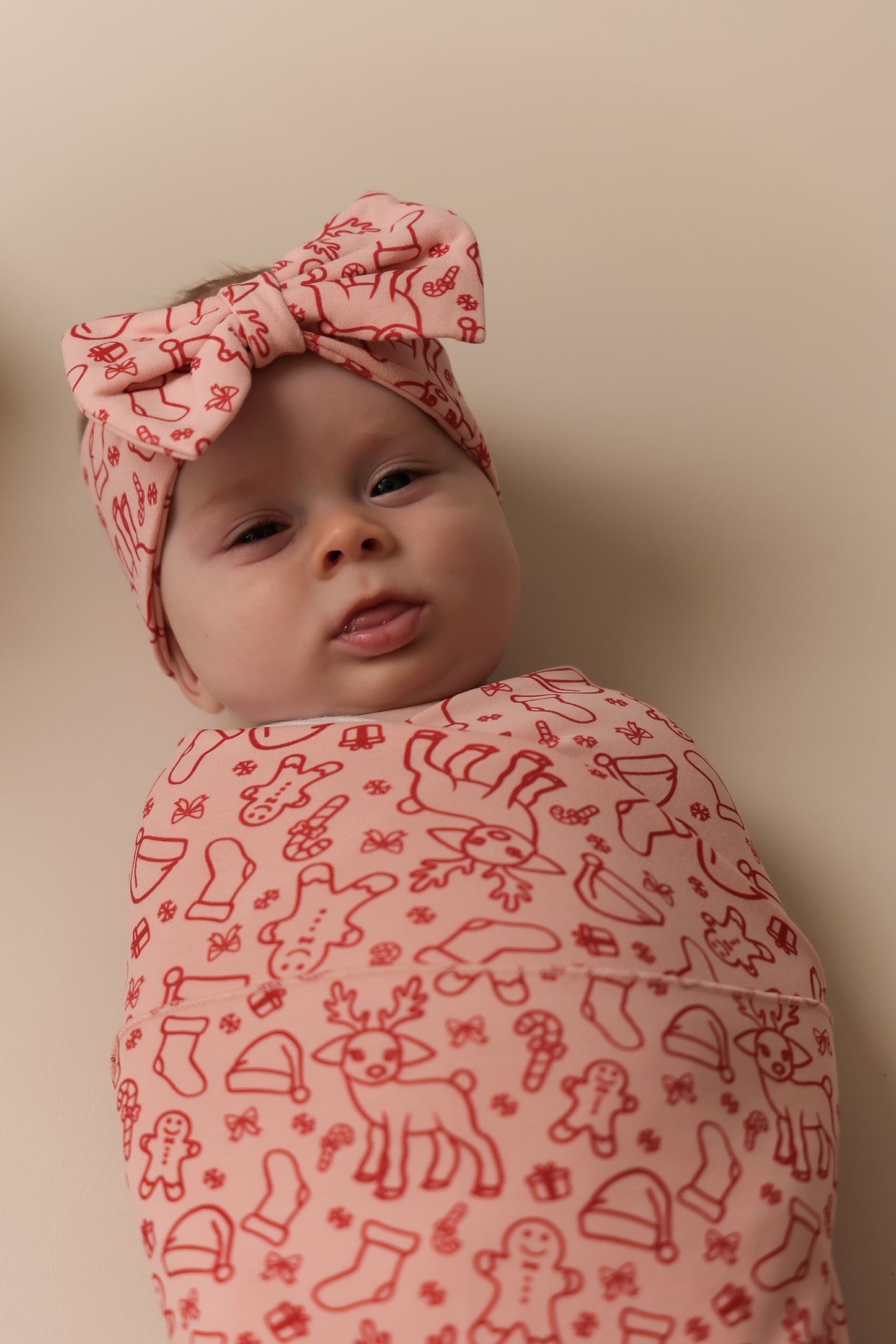 Merry Swaddle & Bow Set
