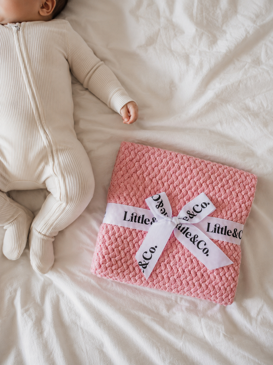 100% Organic Cotton Blanket Petal Pink