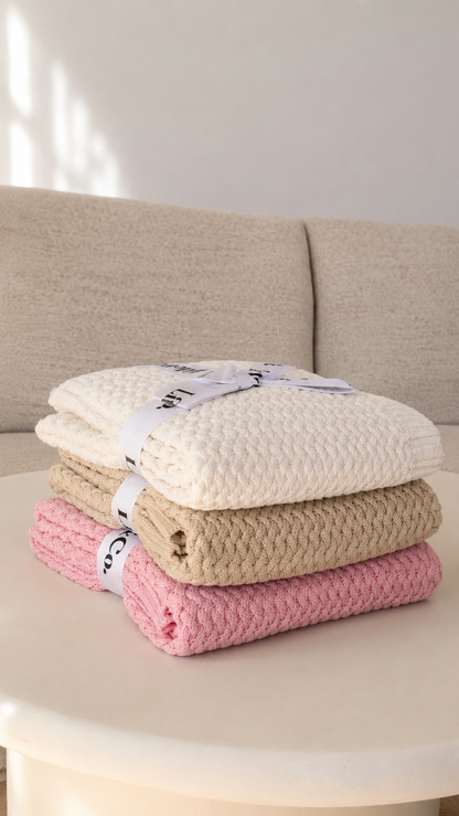 100% Organic Cotton Blanket Baby Pink