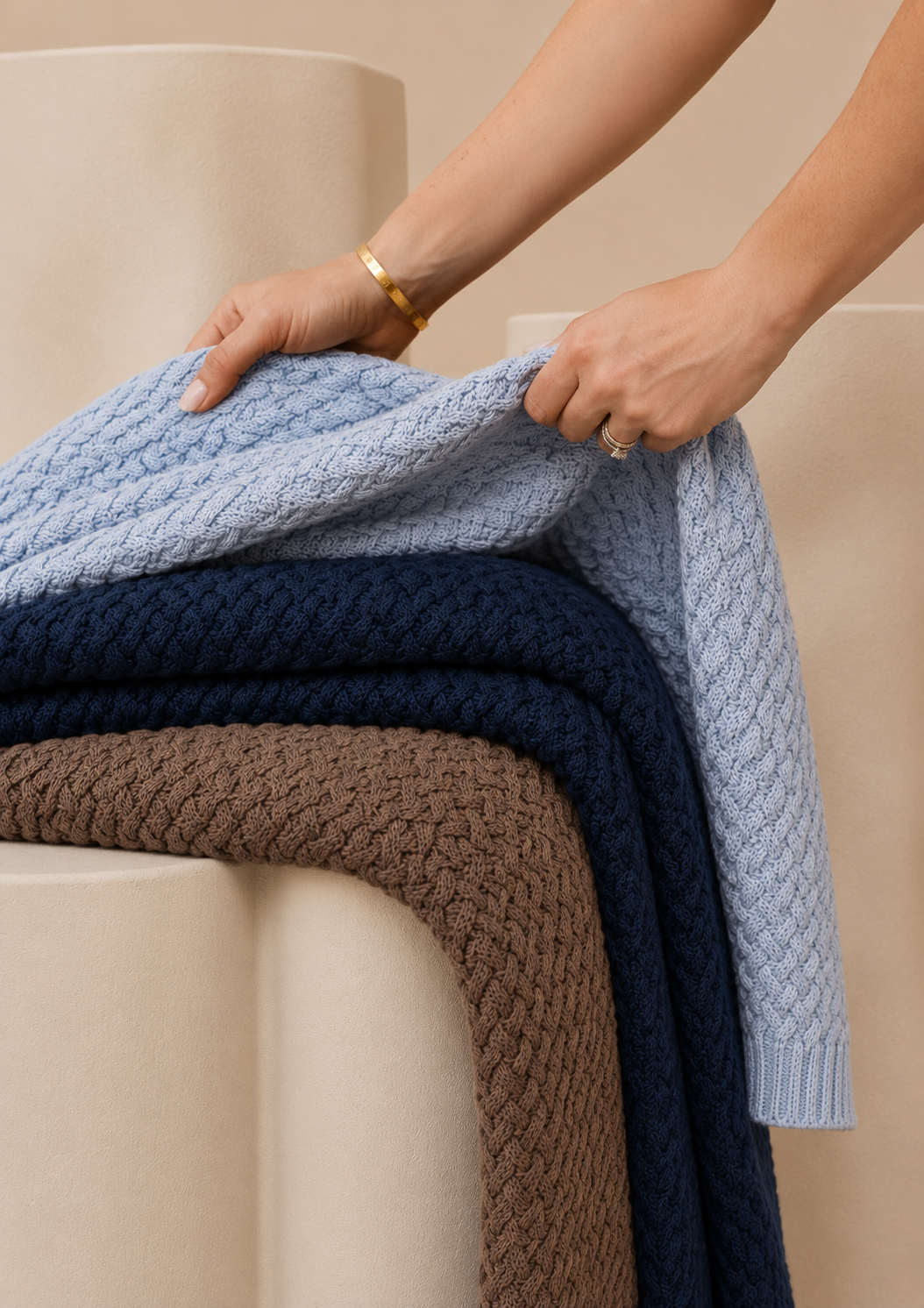 100% Organic Cotton Blanket Navy Blue