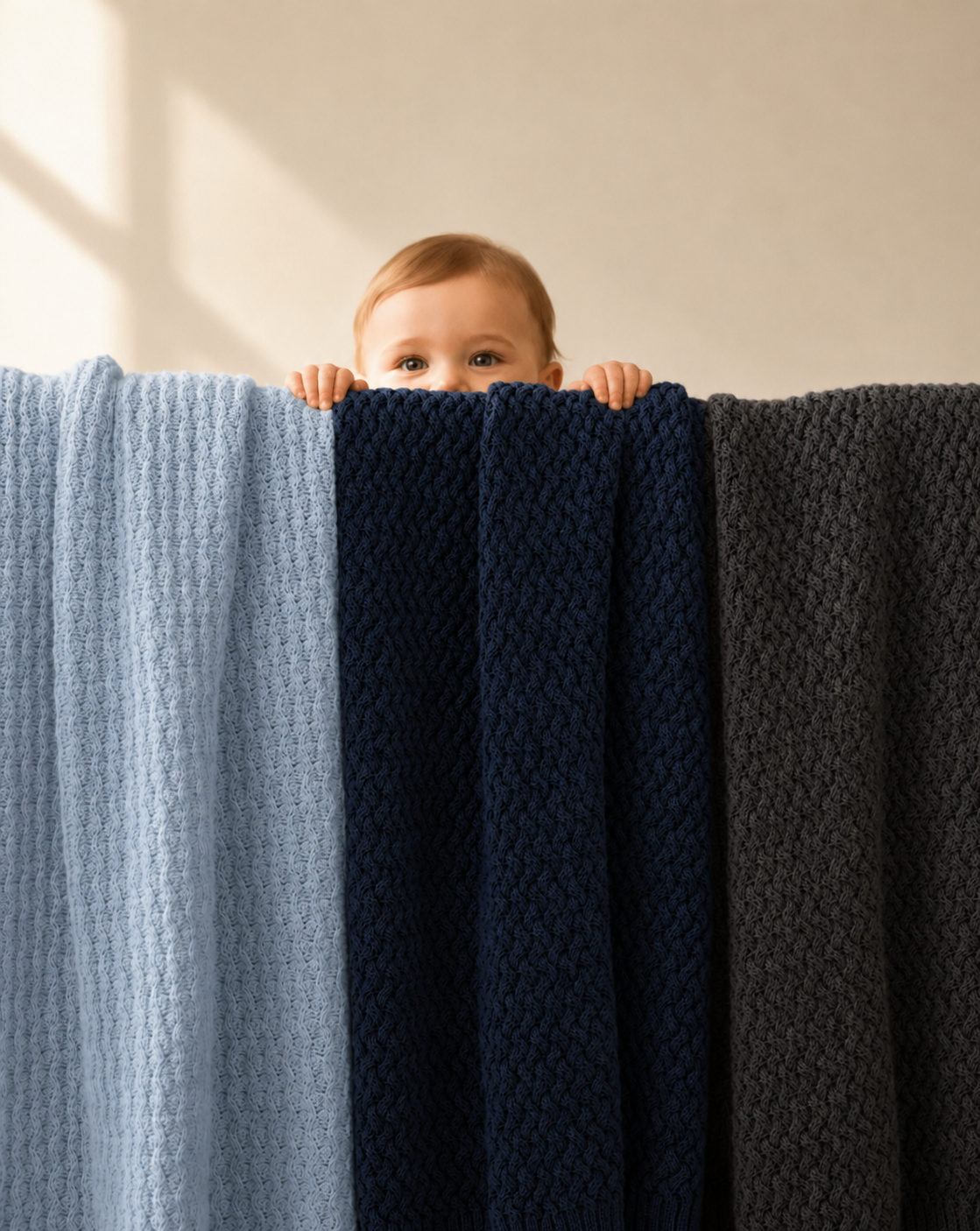100% Organic Cotton Blanket Baby Blue