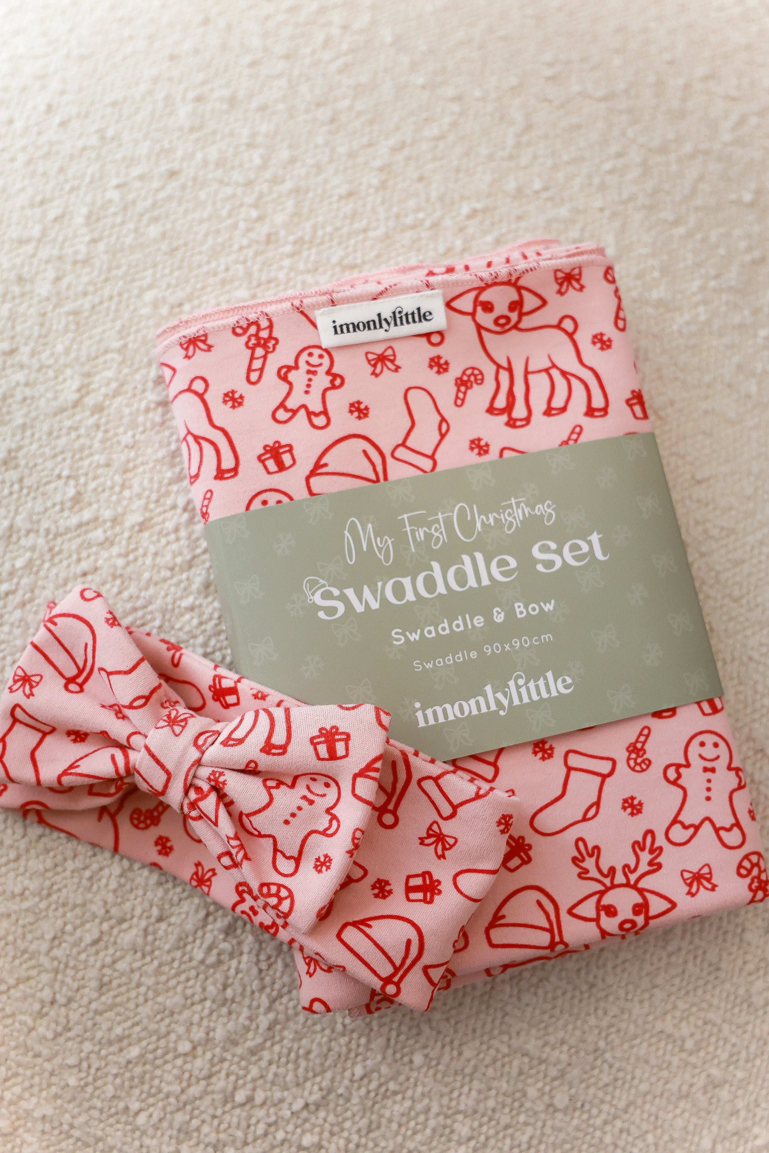 Merry Swaddle & Bow Set