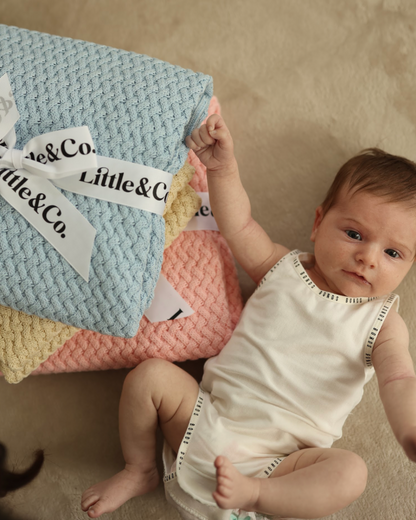 100% Organic Cotton Blanket Sky Blue