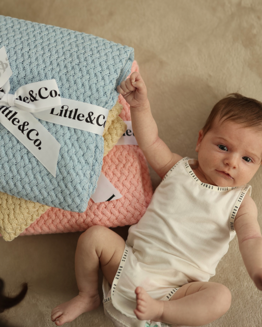 100% Organic Cotton Blanket Sky Blue